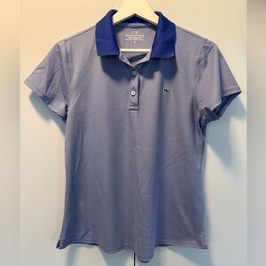Vineyard Vines Lavender Polo with Navy Collar